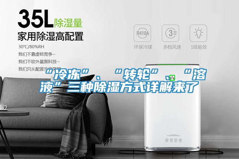 “冷凍”、“轉(zhuǎn)輪”、“溶液”三種除濕方式詳解來了