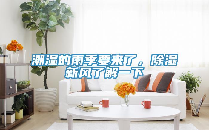 潮濕的雨季要來了，除濕新風了解一下