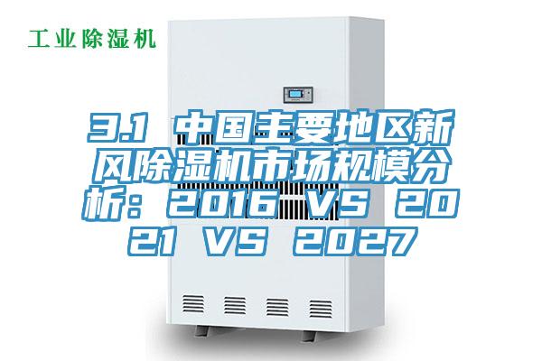 3.1 中國主要地區(qū)新風(fēng)除濕機市場規(guī)模分析：2016 VS 2021 VS 2027