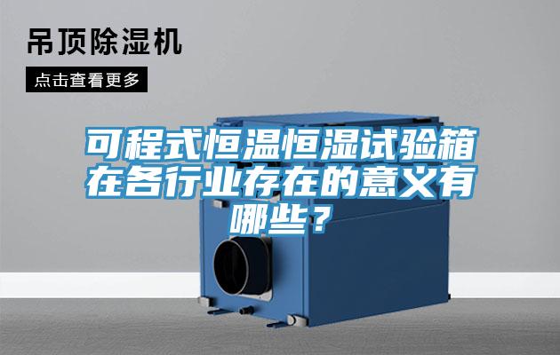 可程式恒溫恒濕試驗(yàn)箱在各行業(yè)存在的意義有哪些？