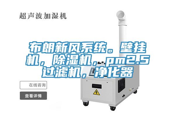 布朗新風(fēng)系統(tǒng)。壁掛機(jī)，除濕機(jī)，pm2.5過濾機(jī)，凈化器
