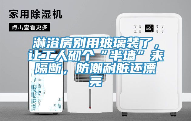 淋浴房別用玻璃裝了，讓工人砌個“半墻”來隔斷，防潮耐臟還漂亮